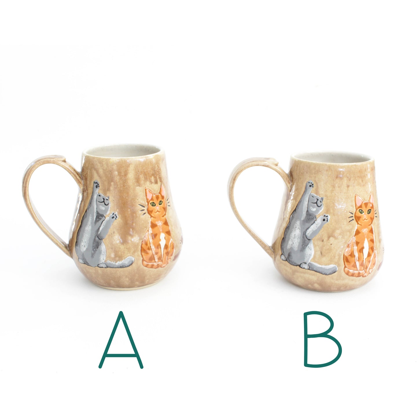 Cats Golden Brown Stoneware Mug
