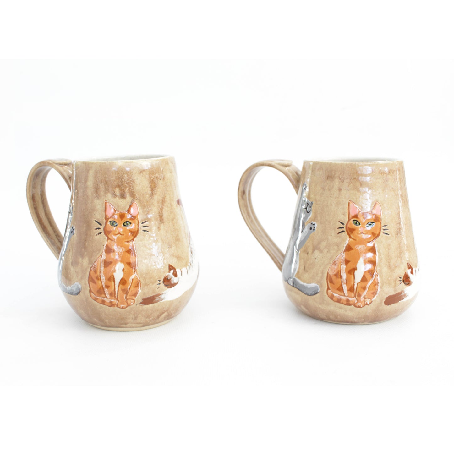 Cats Golden Brown Stoneware Mug