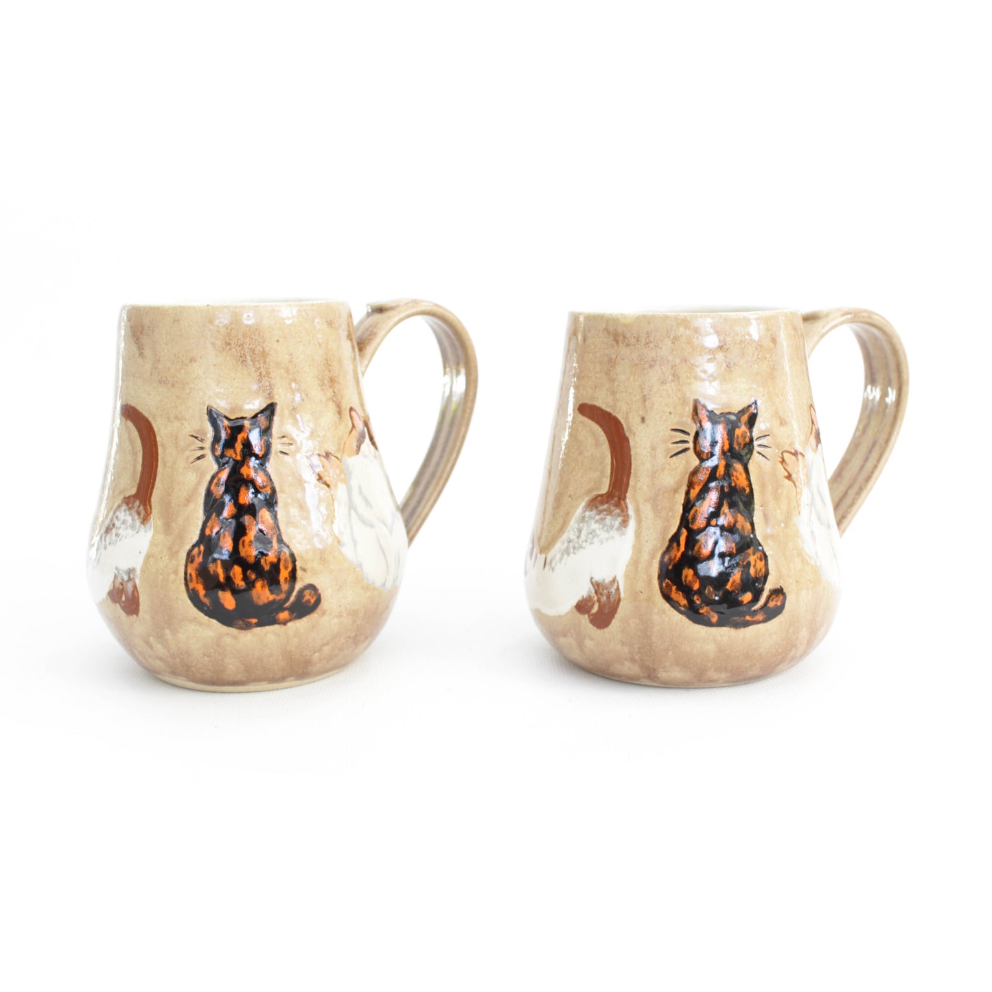 Cats Golden Brown Stoneware Mug