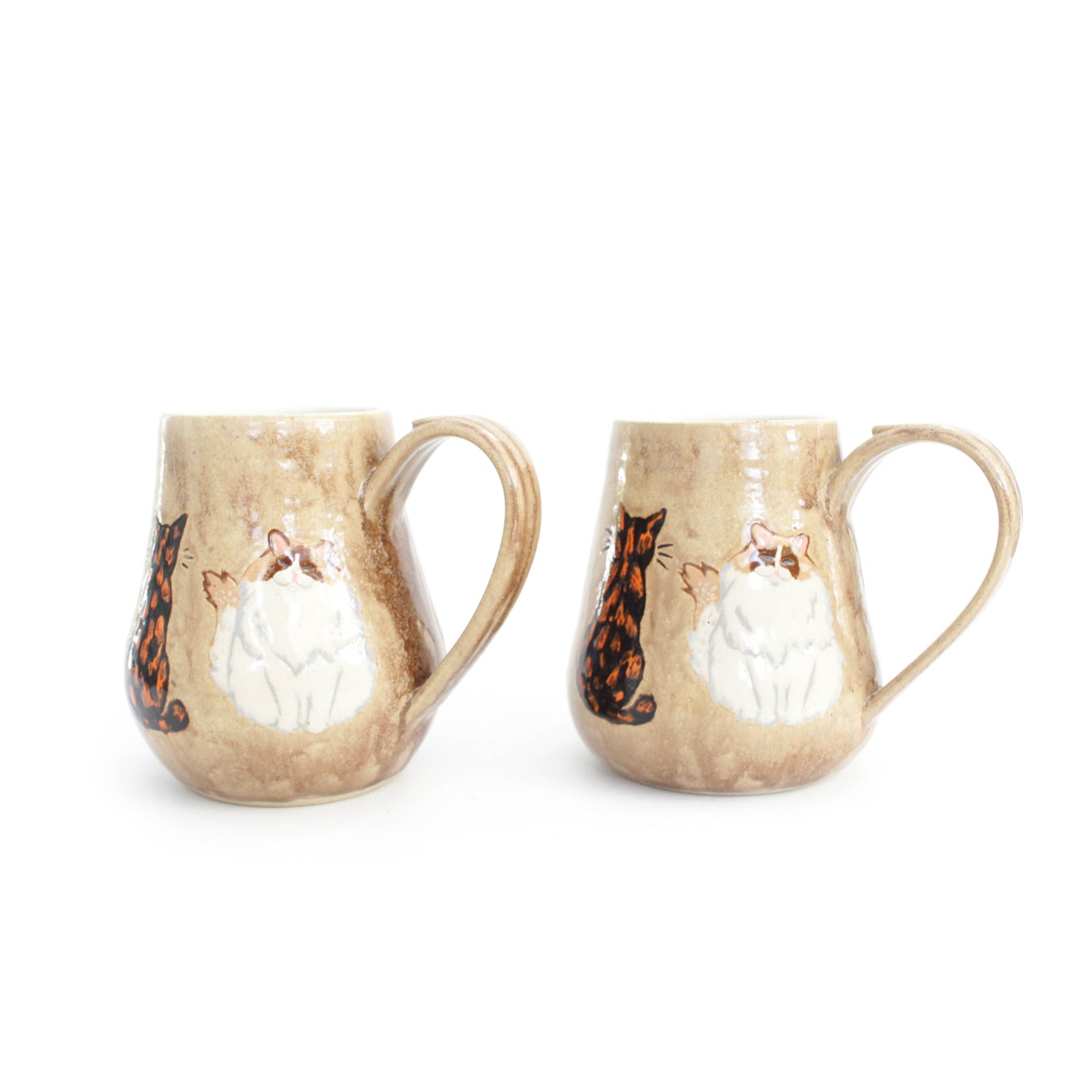 Cats Golden Brown Stoneware Mug