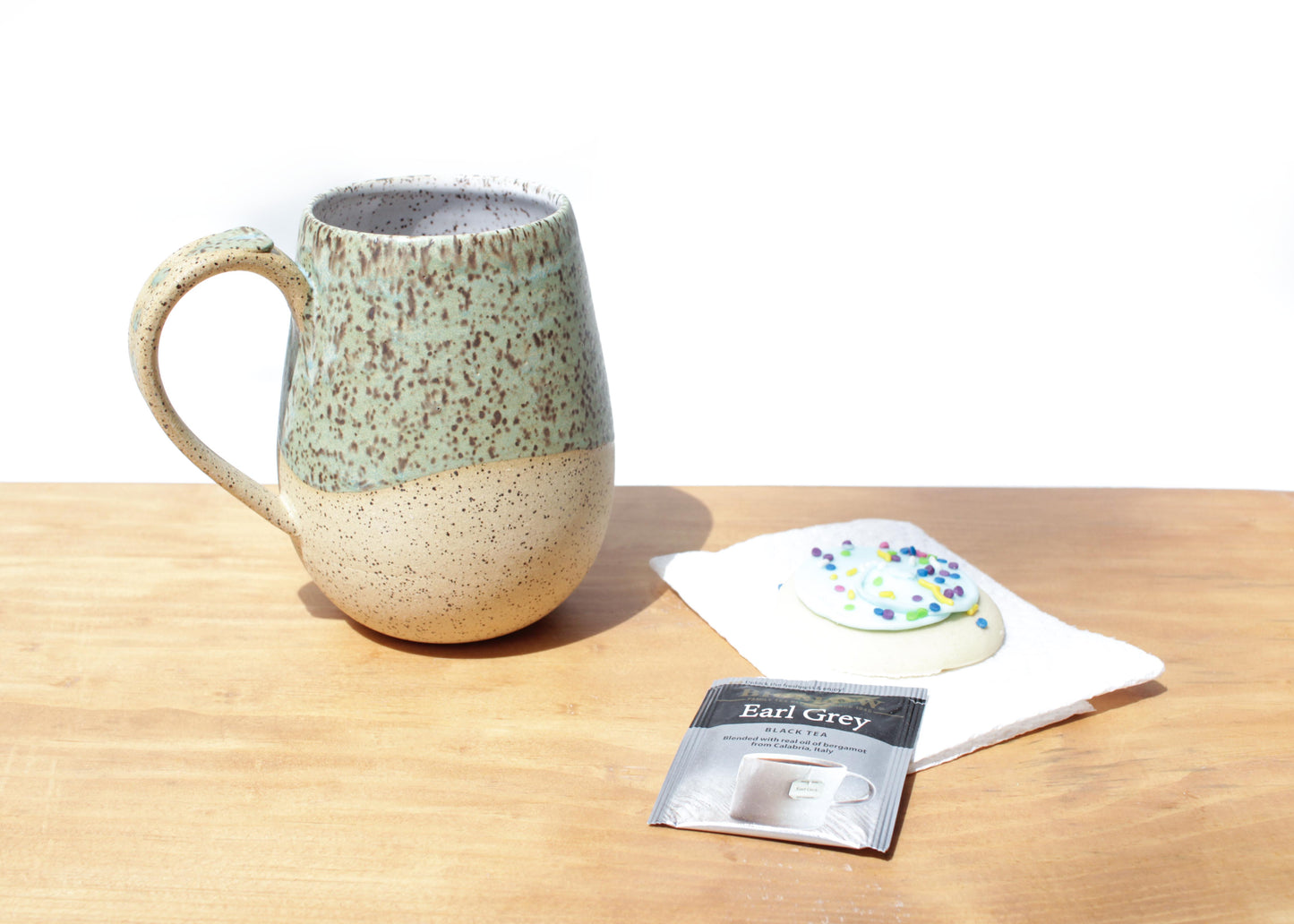 Turquoise Speckled Stoneware Mug