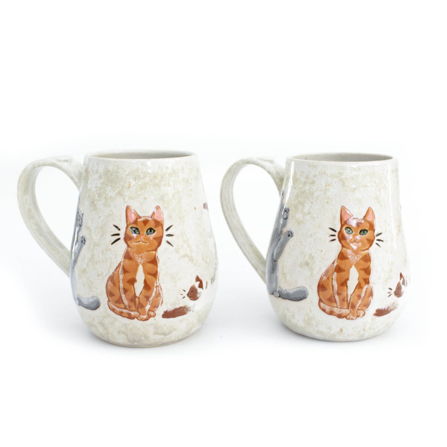 Cats Creamy White Stoneware Mug