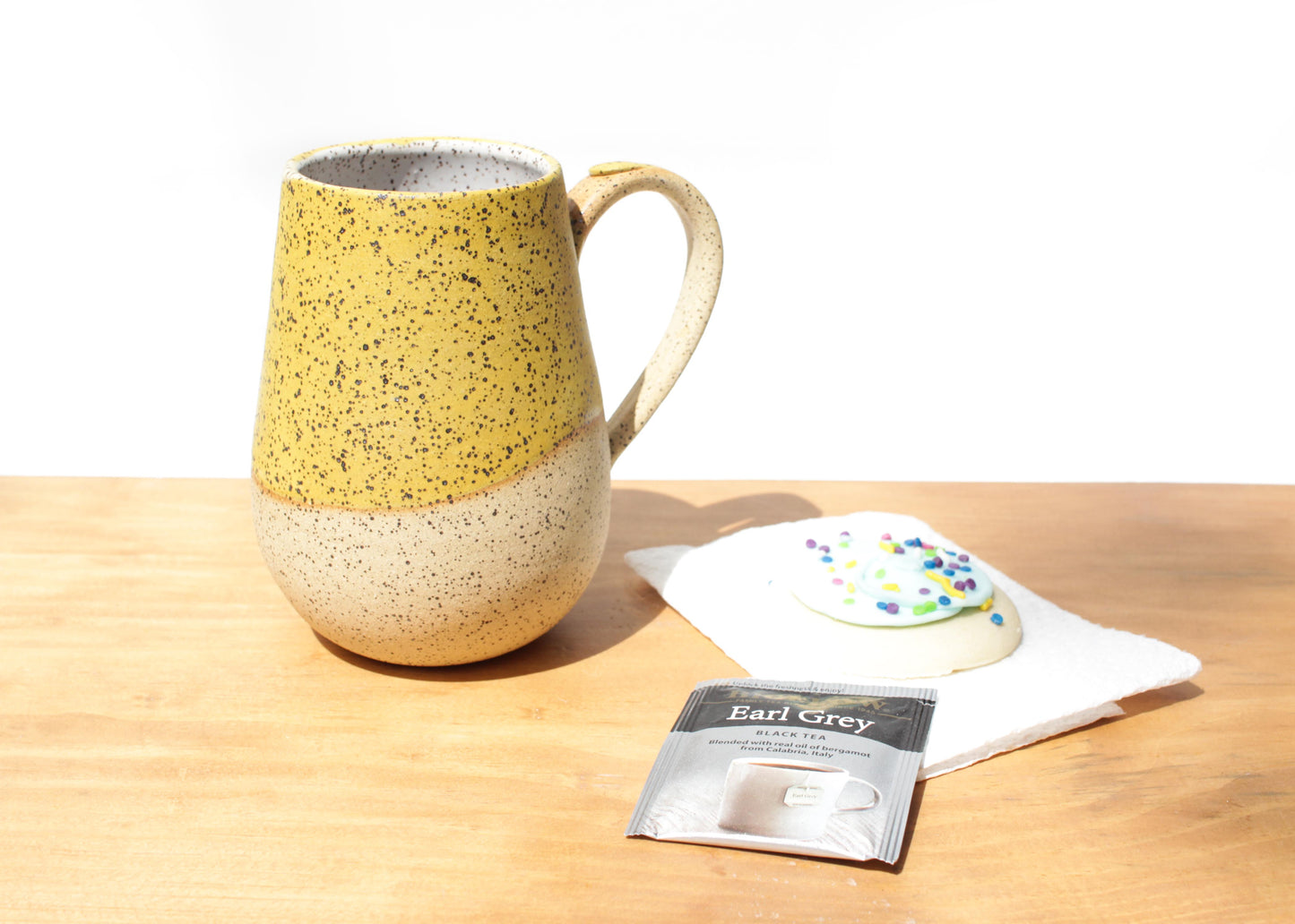 Sunflower Yellow Speckled Stoneware Mug