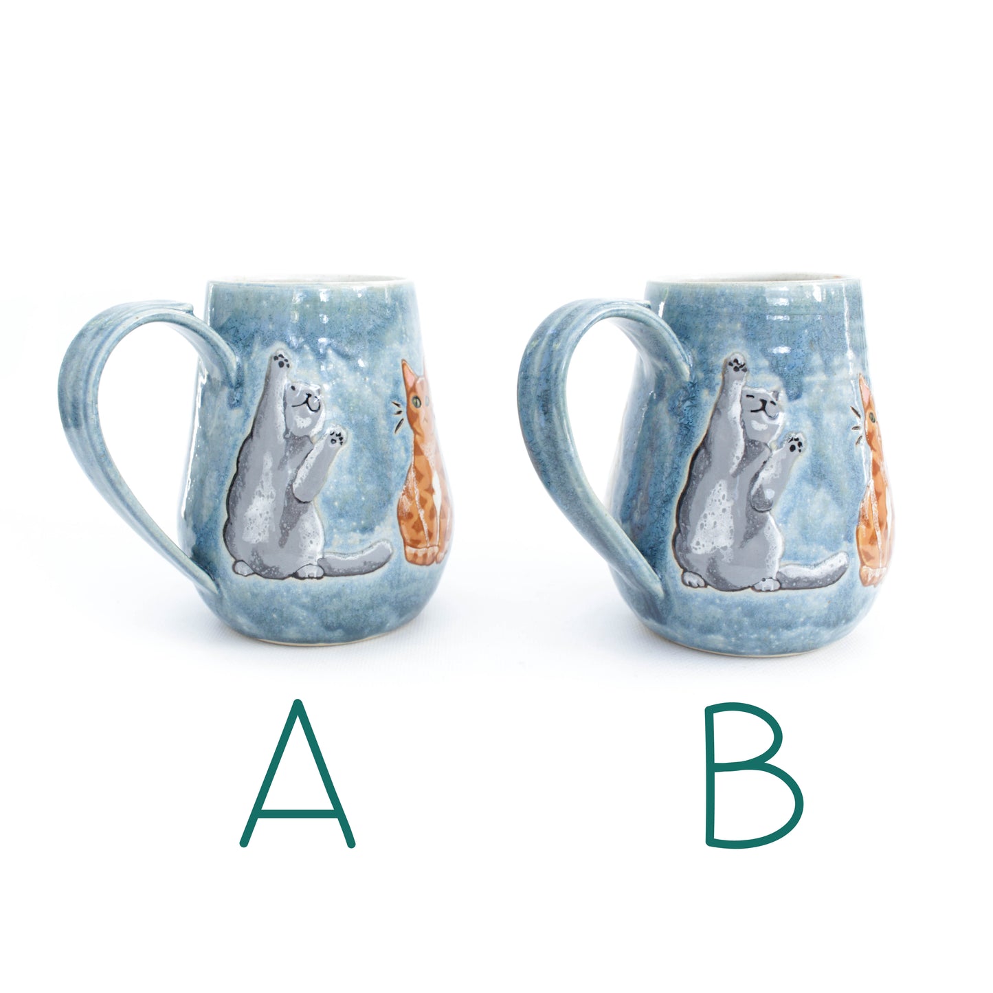 Cats Blue Stoneware Mug