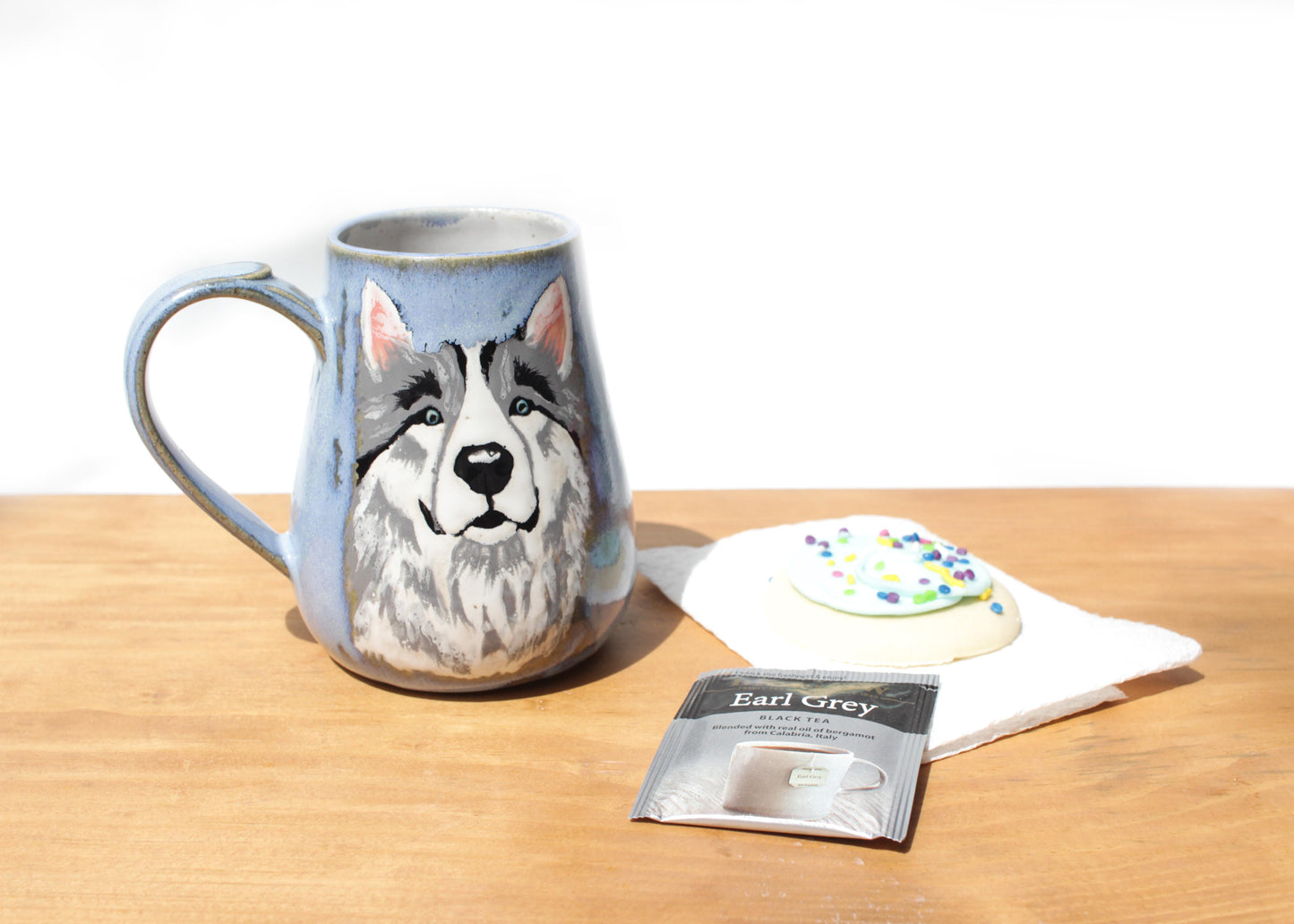 Siberian Husky Periwinkle Stoneware Mug