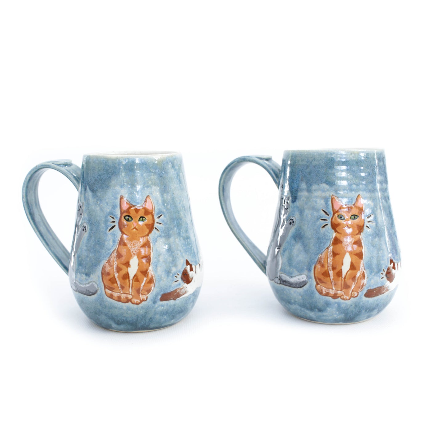 Cats Blue Stoneware Mug