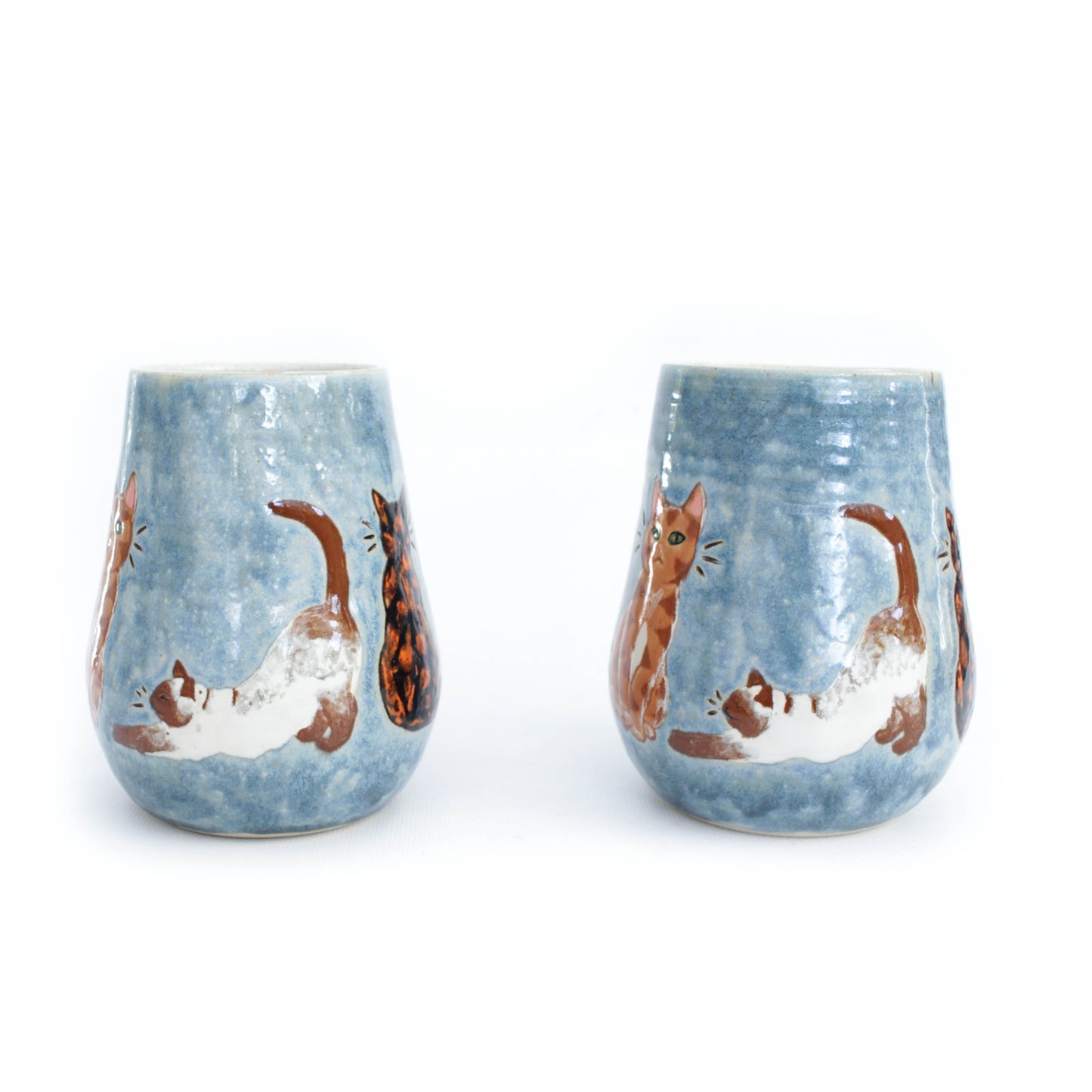Cats Blue Stoneware Mug