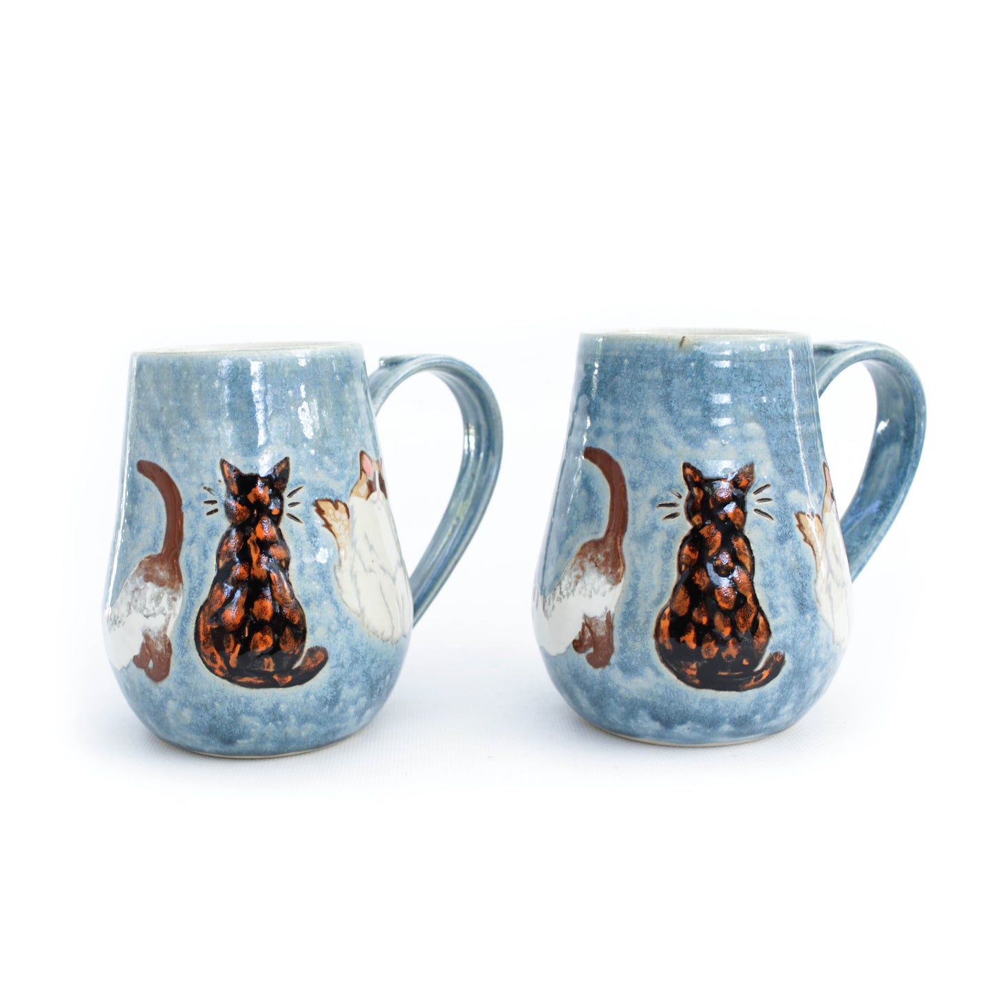 Cats Blue Stoneware Mug