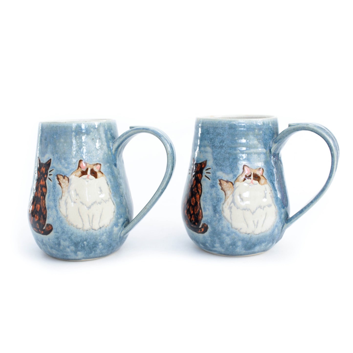 Cats Blue Stoneware Mug