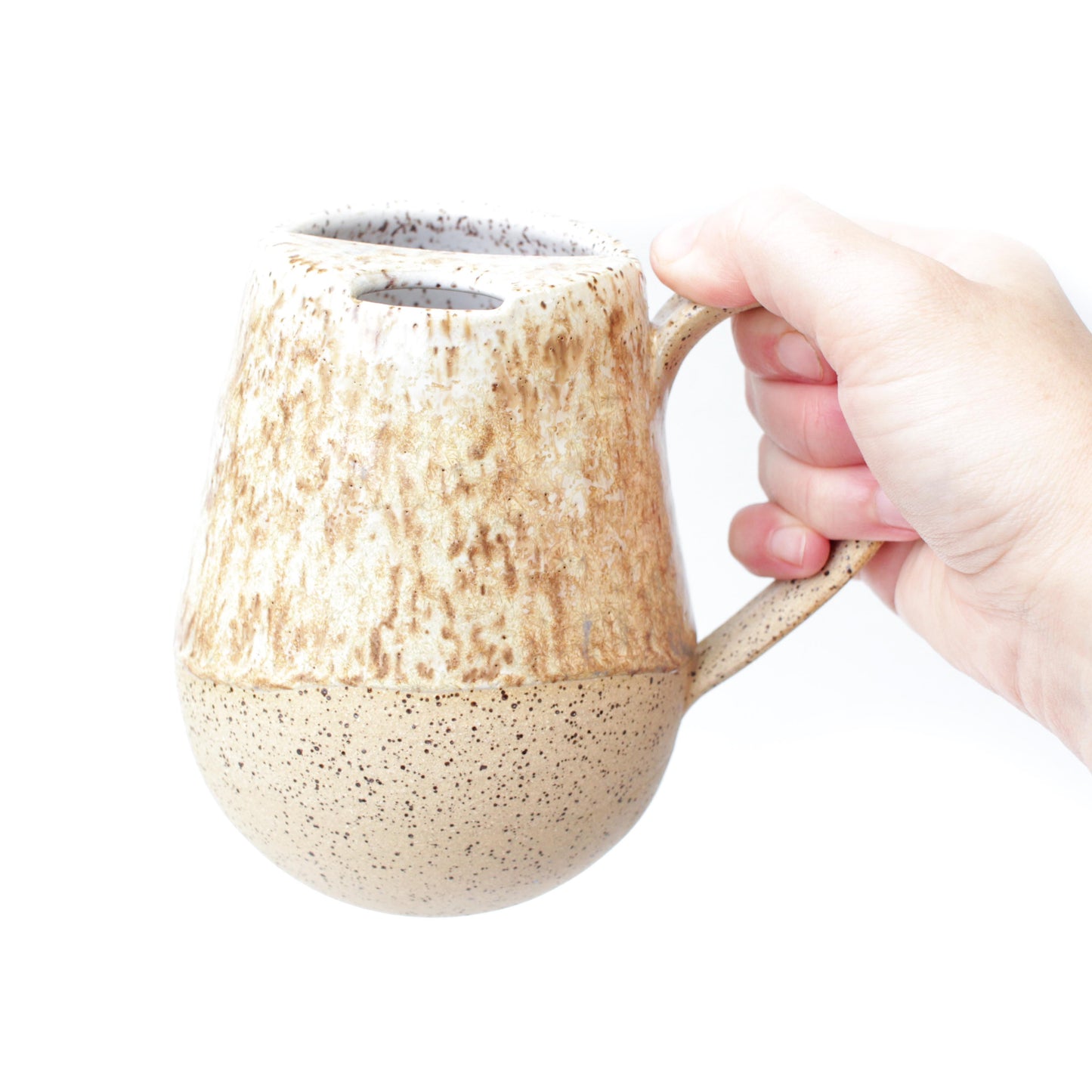 Golden Crystals Cozy Speckled Stoneware Sip-Top Mug