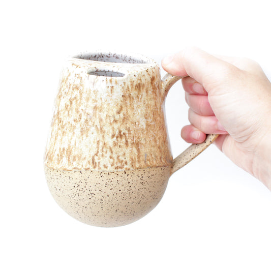 Golden Crystals Cozy Speckled Stoneware Sip-Top Mug
