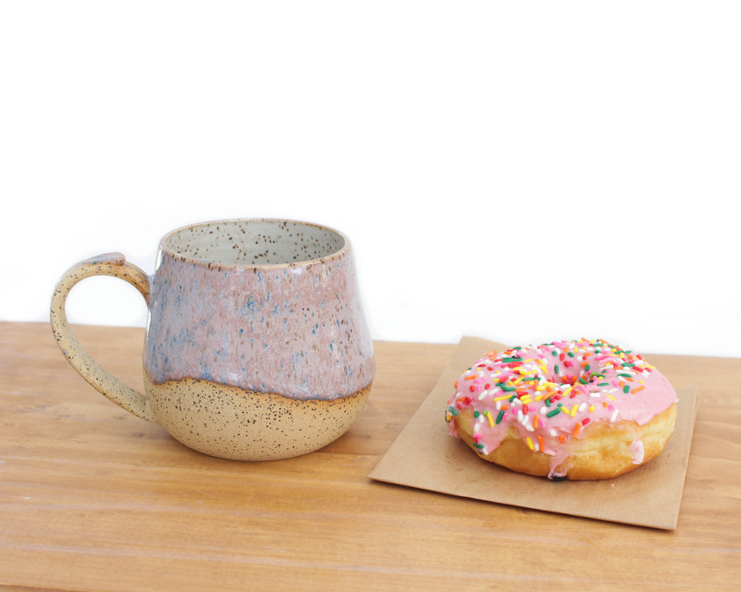 Pink Donut Speckled Stoneware Mug