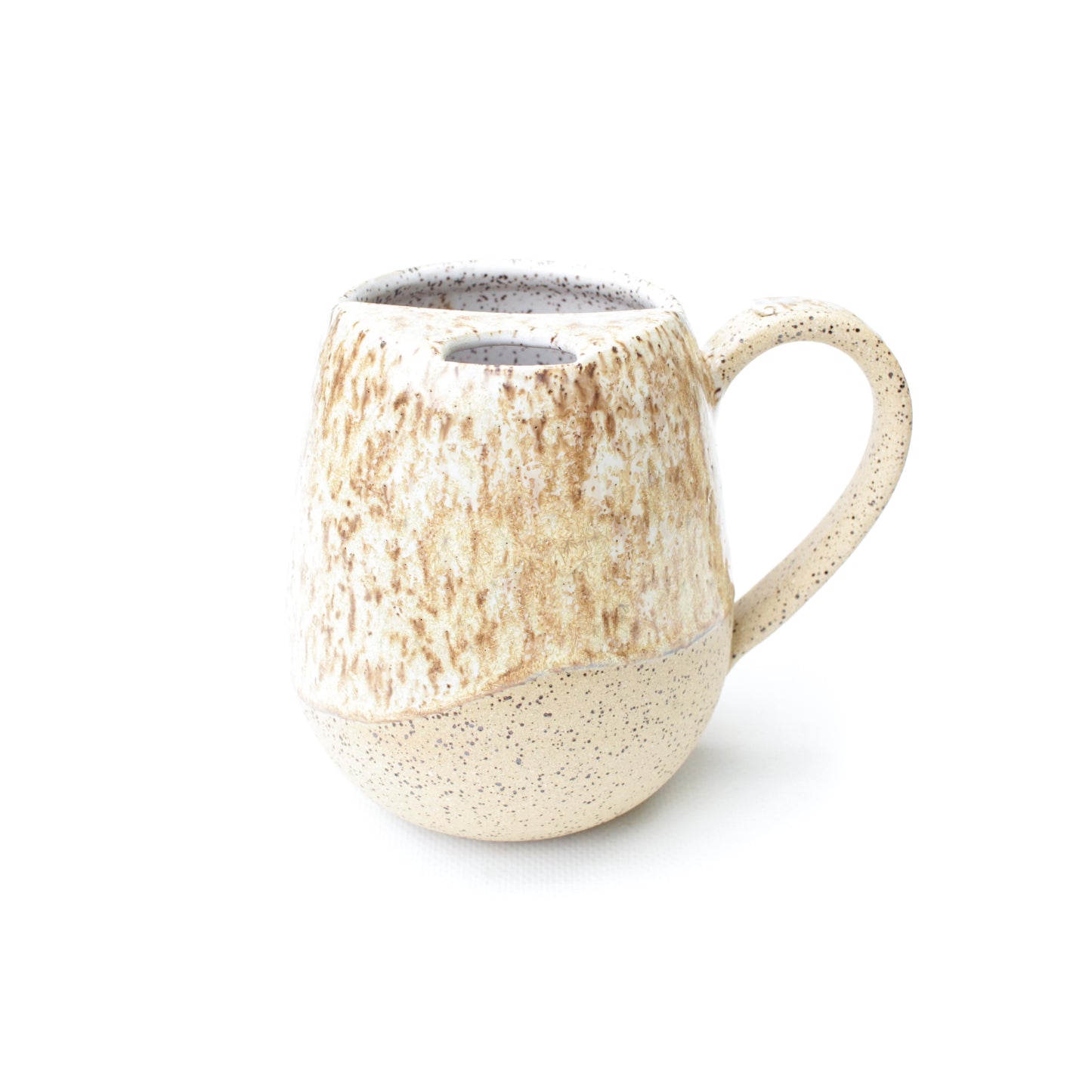 Golden Crystals Cozy Speckled Stoneware Sip-Top Mug