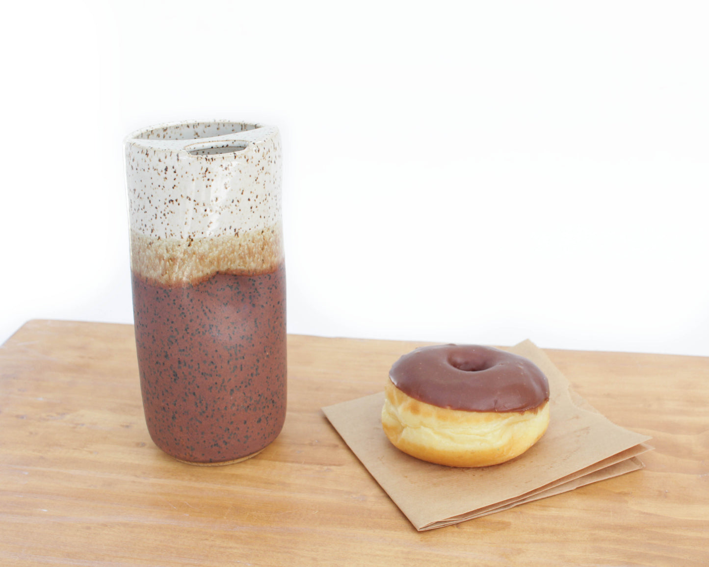 Rust Red Speckled Stoneware Travel Mug