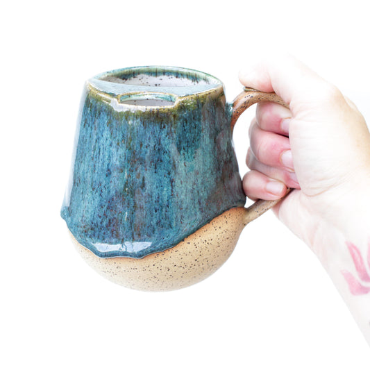 Emerald Ocean Speckled Stoneware Sip-Top Mug