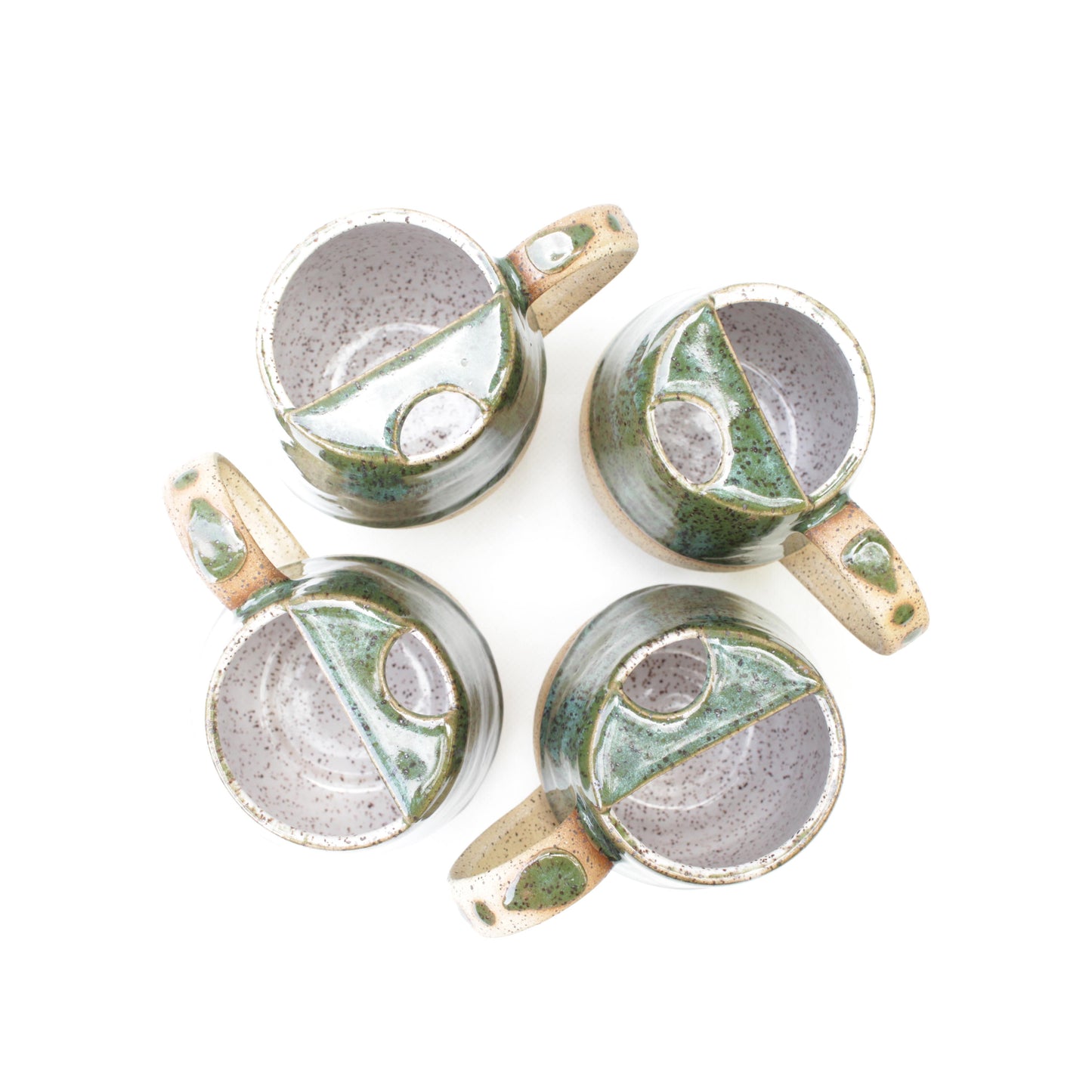 Forest Green Speckled Stoneware Sip-Top Mug