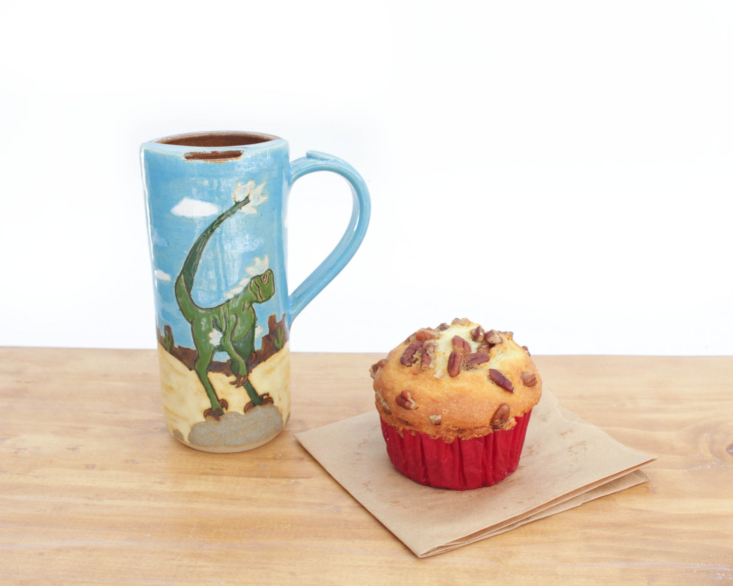 Raptor Desert Skinny Stoneware Travel Mug with Handle