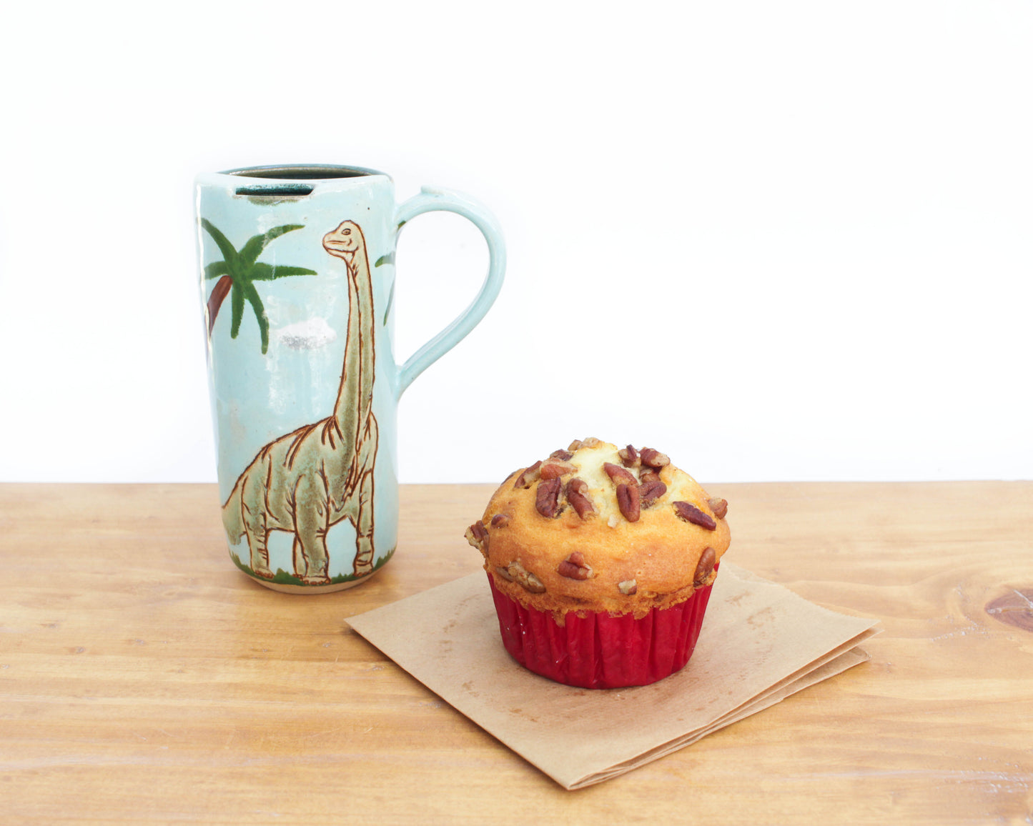 Brachiosaurus Skinny Stoneware Travel Mug with Handle