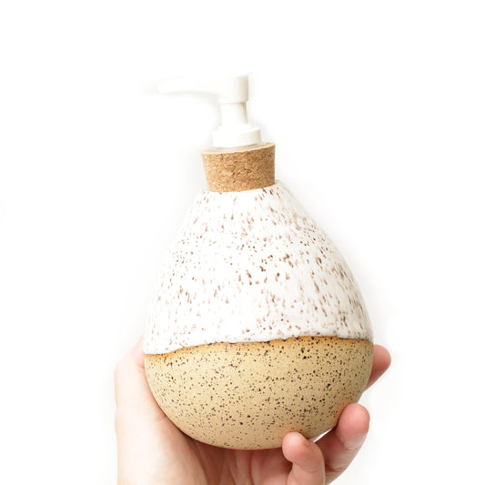 White Ceramic Soap Dispenser with Pump