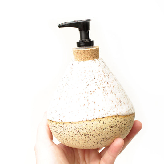 White Ceramic Soap Dispenser with Pump
