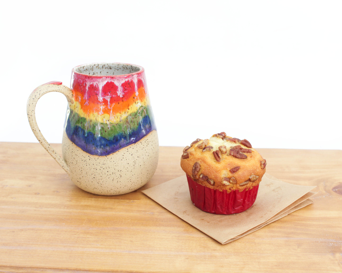Rainbow Speckled Stoneware Mug