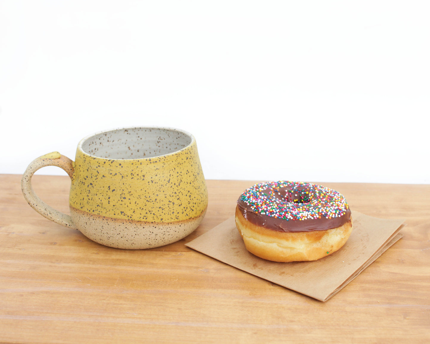 Sunflower Yellow Speckled Stoneware Mug