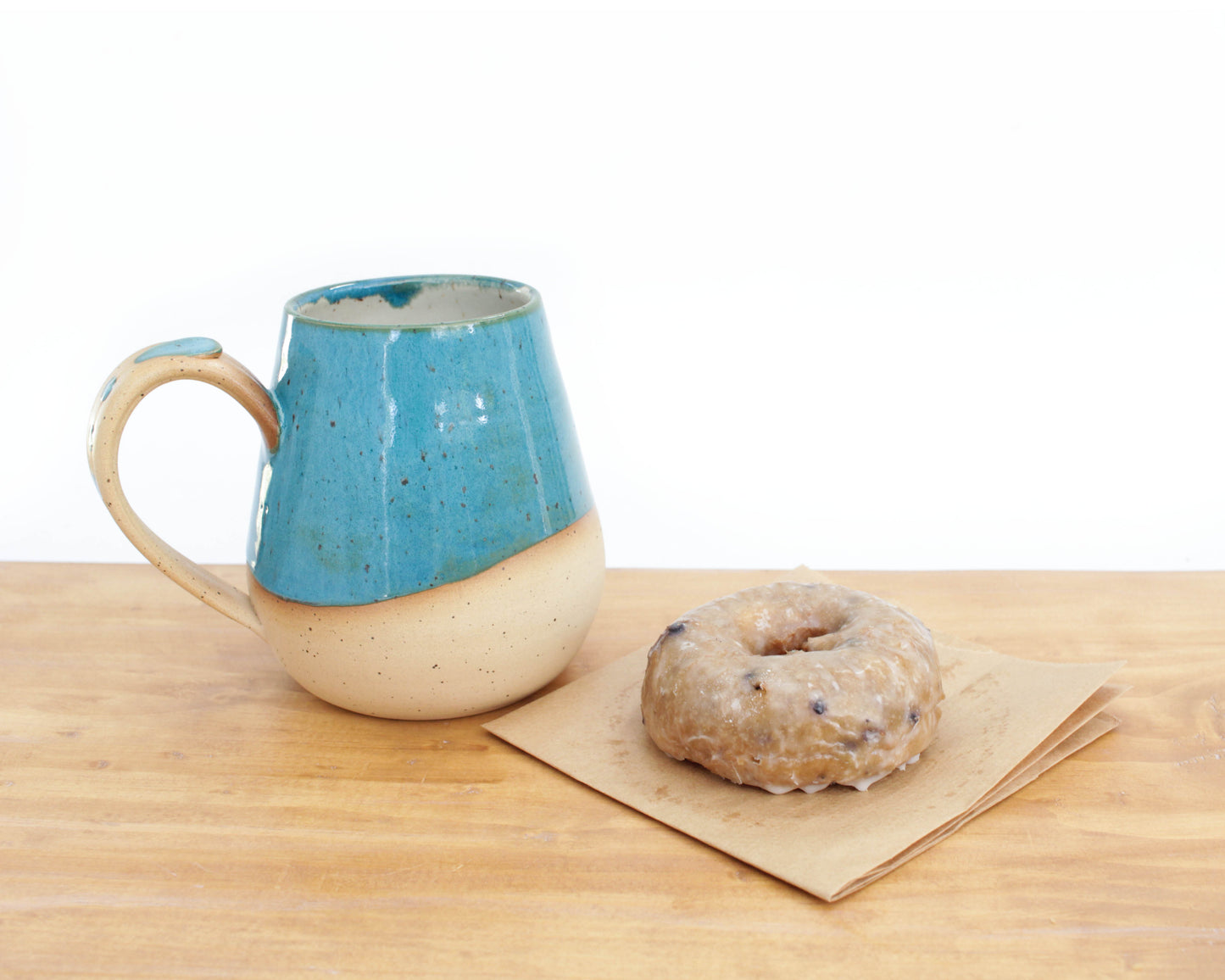 Teal Speckled Stoneware Mug