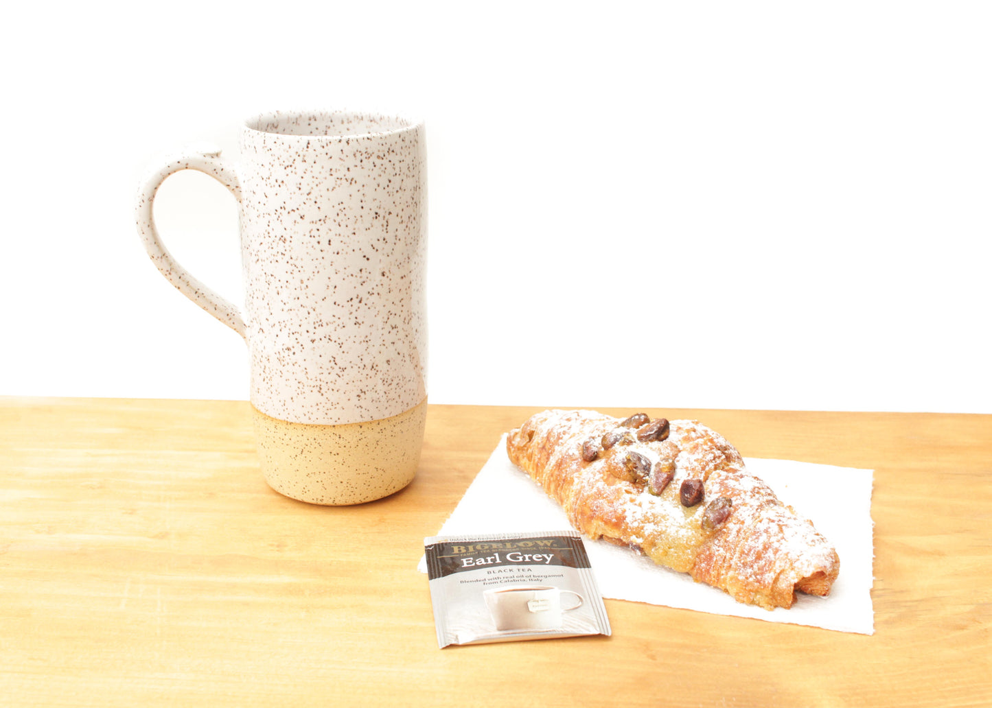 Vanilla Bean Tall Speckled Stoneware Mug