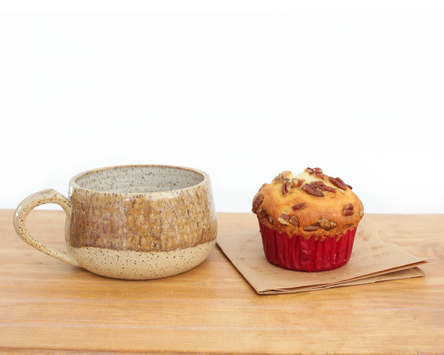 Golden Brown Speckled Stoneware Mug