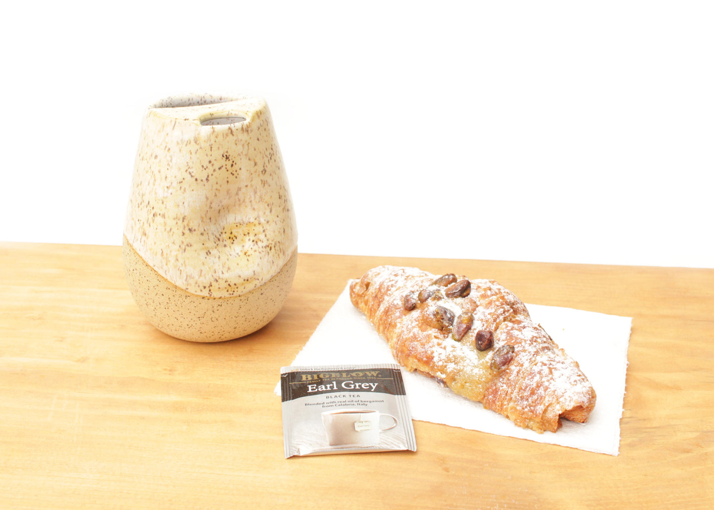 Toasted Cream Cozy Speckled Stoneware Sip-Top Thumb Tumbler