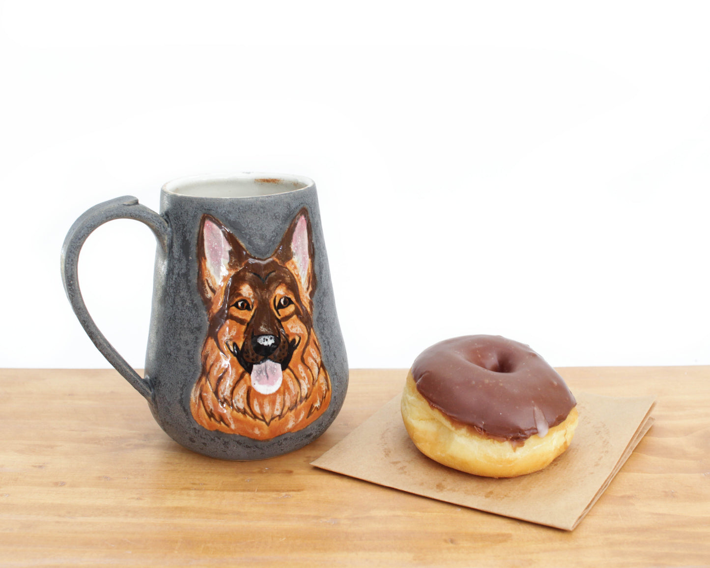 German Shepherd Gunmetal Grey Stoneware Mug