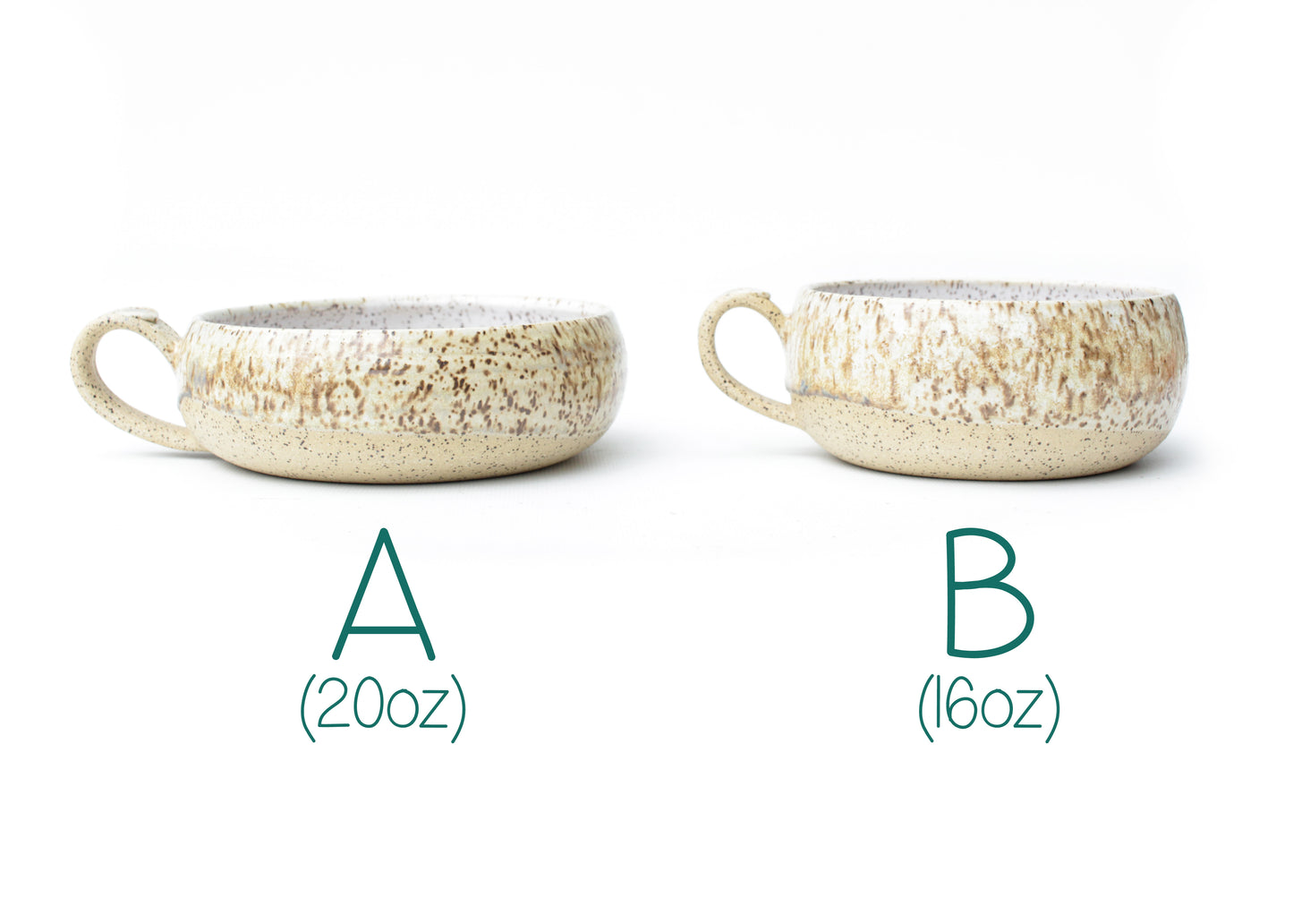 Crystal Cream Shallow Speckled Stoneware Mug