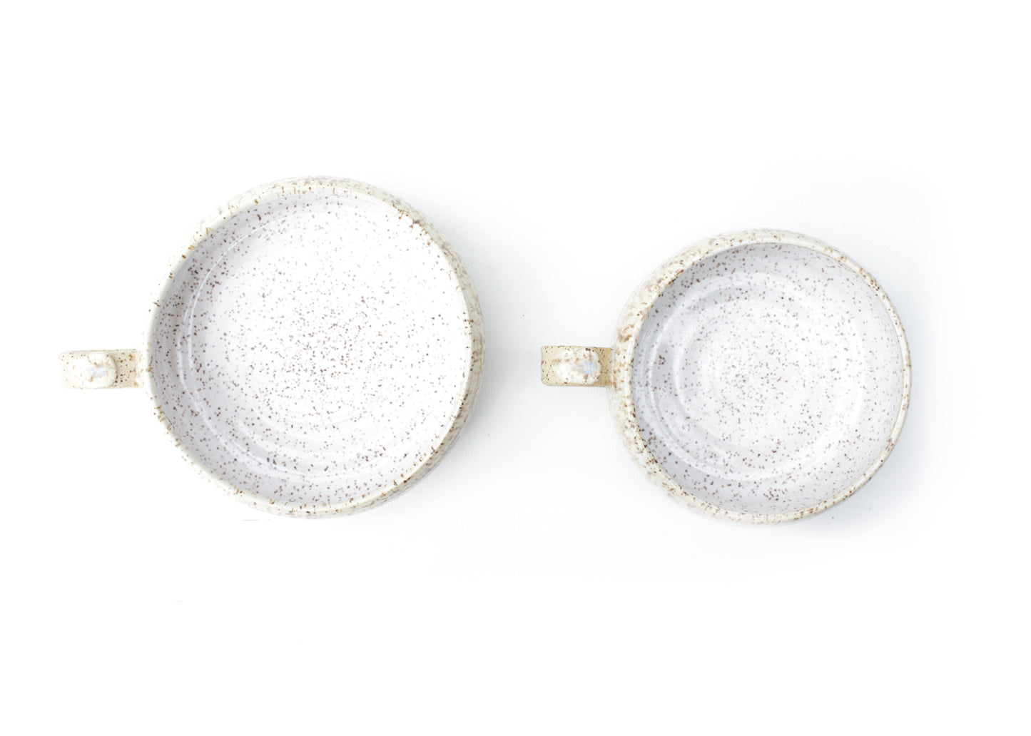 Crystal Cream Shallow Speckled Stoneware Mug