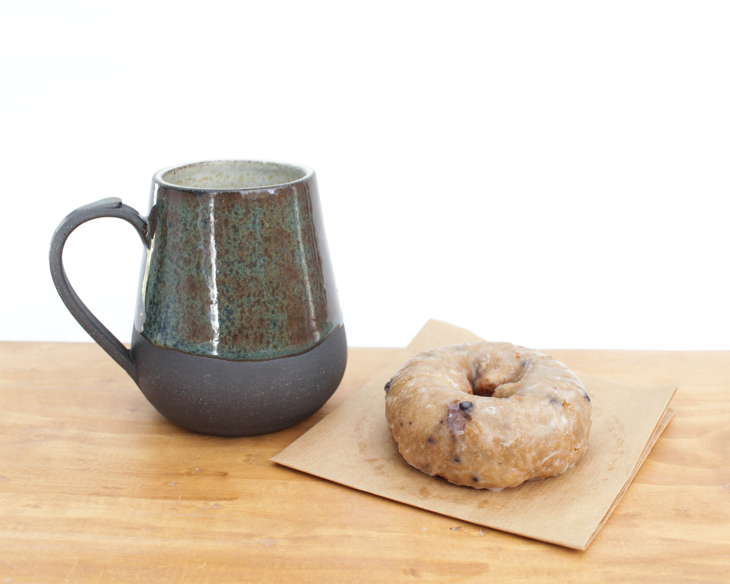 Blue Brown Black Stoneware Mug