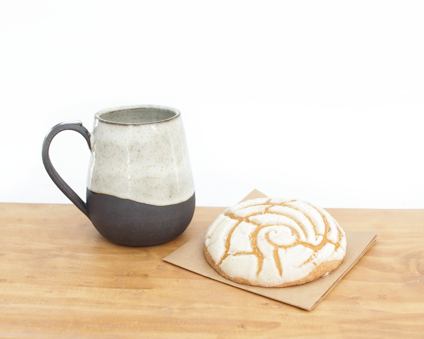 Cream Black Stoneware Mug