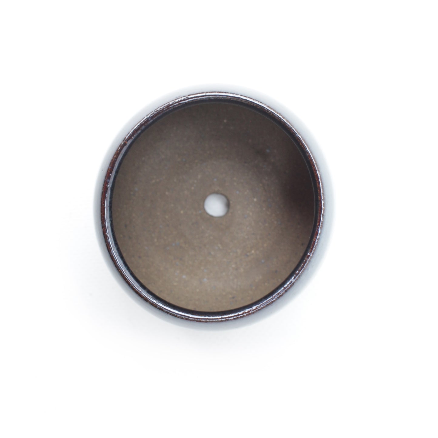3" Mirror Black Brown Speckled Stoneware Planter Pot