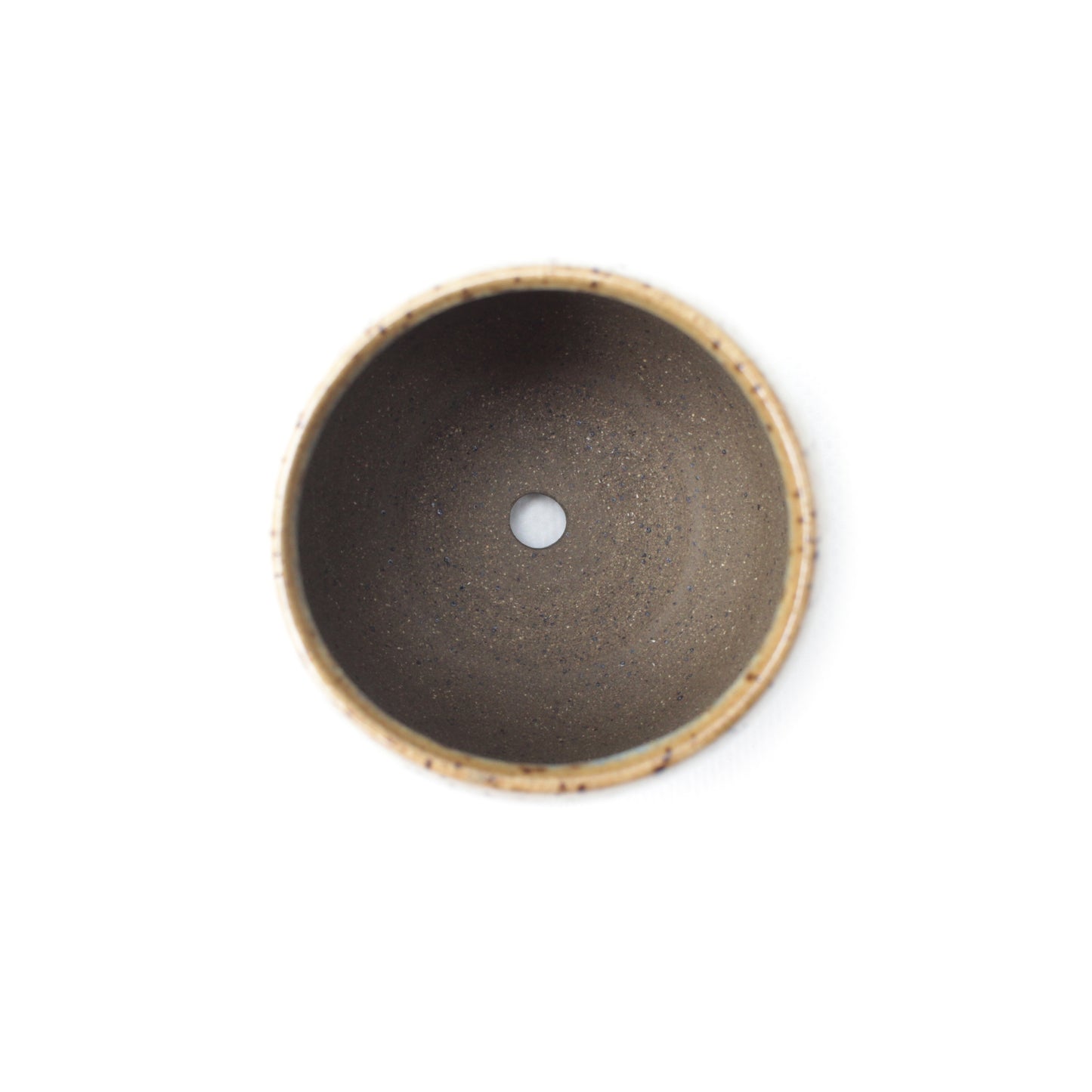 2.75" Crystal Cream Brown Speckled Stoneware Planter Pot