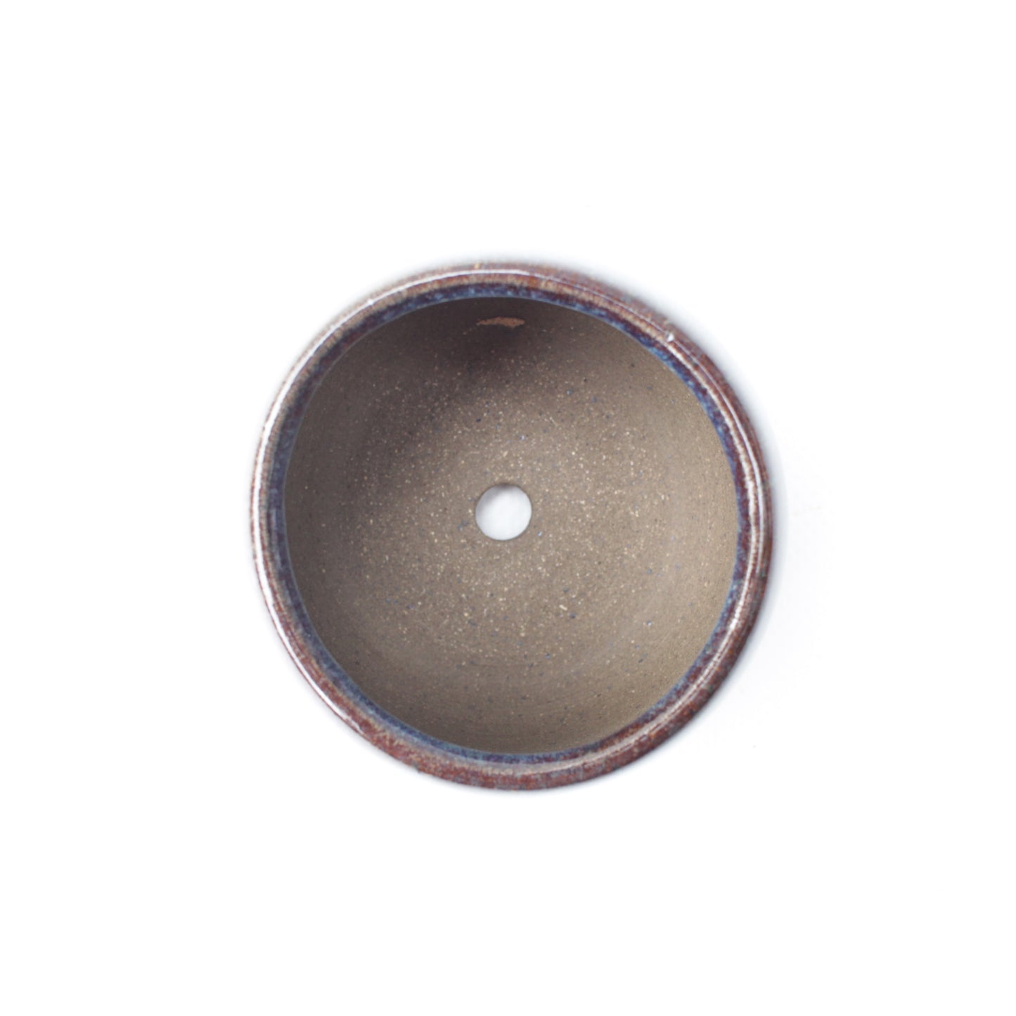 2.75" Plum Brown Speckled Stoneware Planter Pot