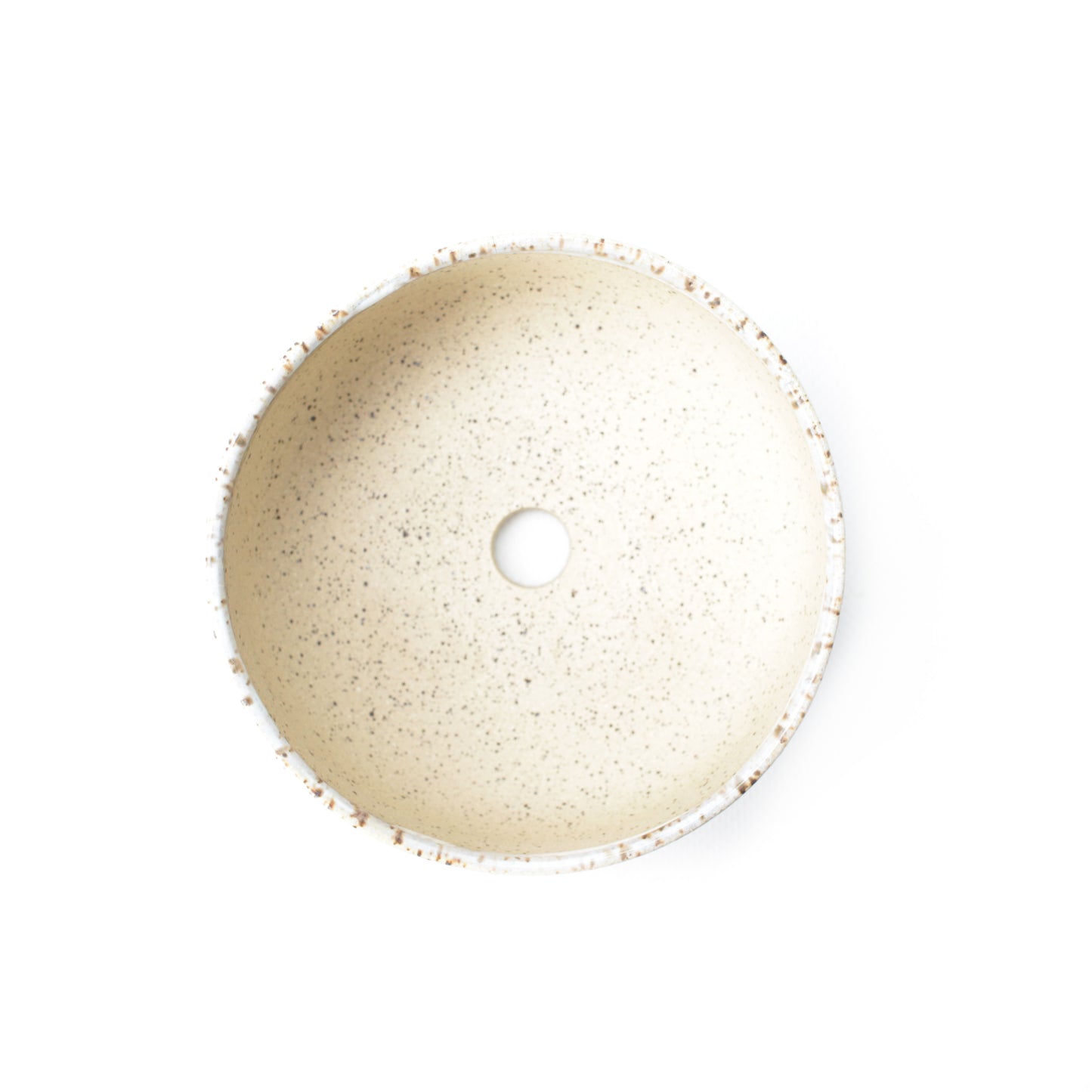 4.5" White Speckled Stoneware Planter Pot