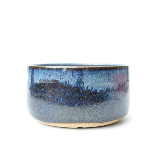 4.25" Blue Sparkle Speckled Stoneware Planter Pot