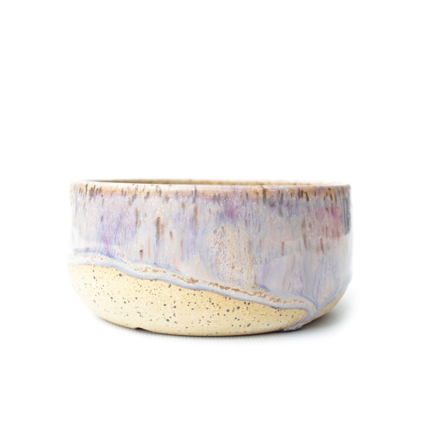 4.25" Pink Violet Speckled Stoneware Planter Pot