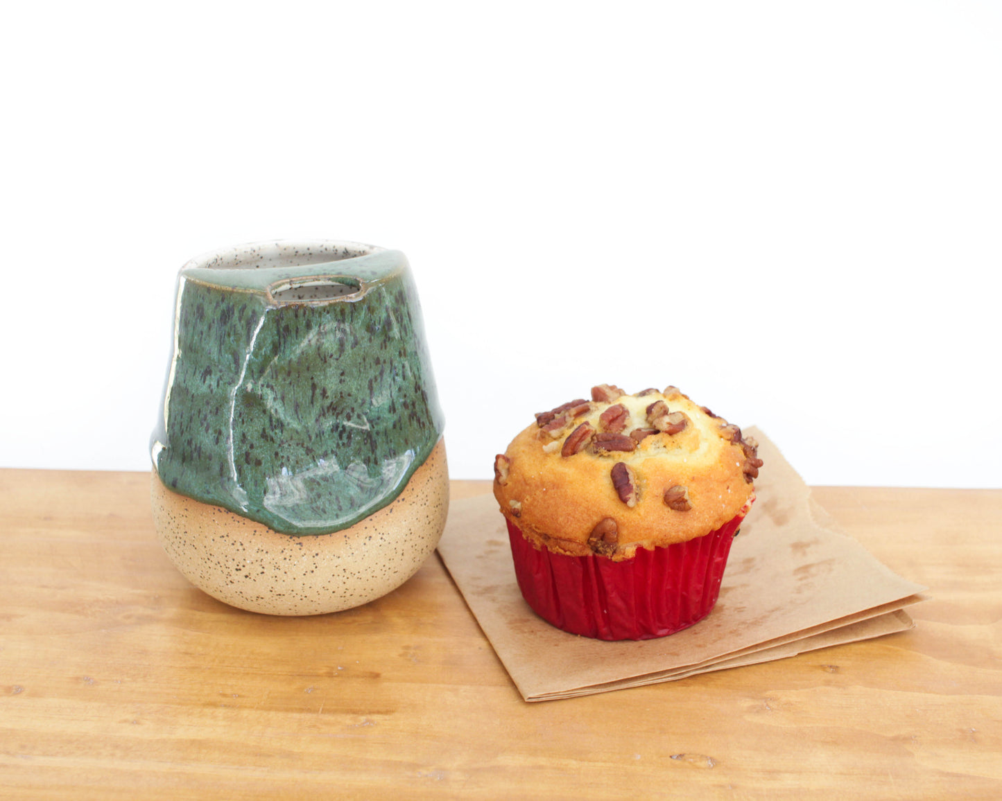 Forest Green Cozy Speckled Stoneware Sip-Top Thumb Tumbler