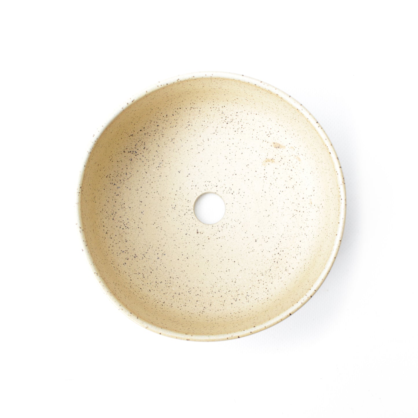 6" Beige & Pink Speckled Stoneware Planter Pot