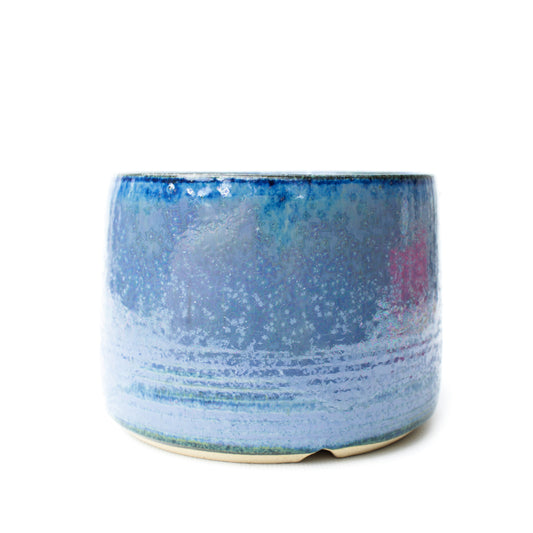 4.5" Crystal Blue Stoneware Planter Pot