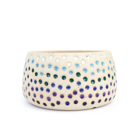 6.25" Cool Tones Speckled Stoneware Planter Pot