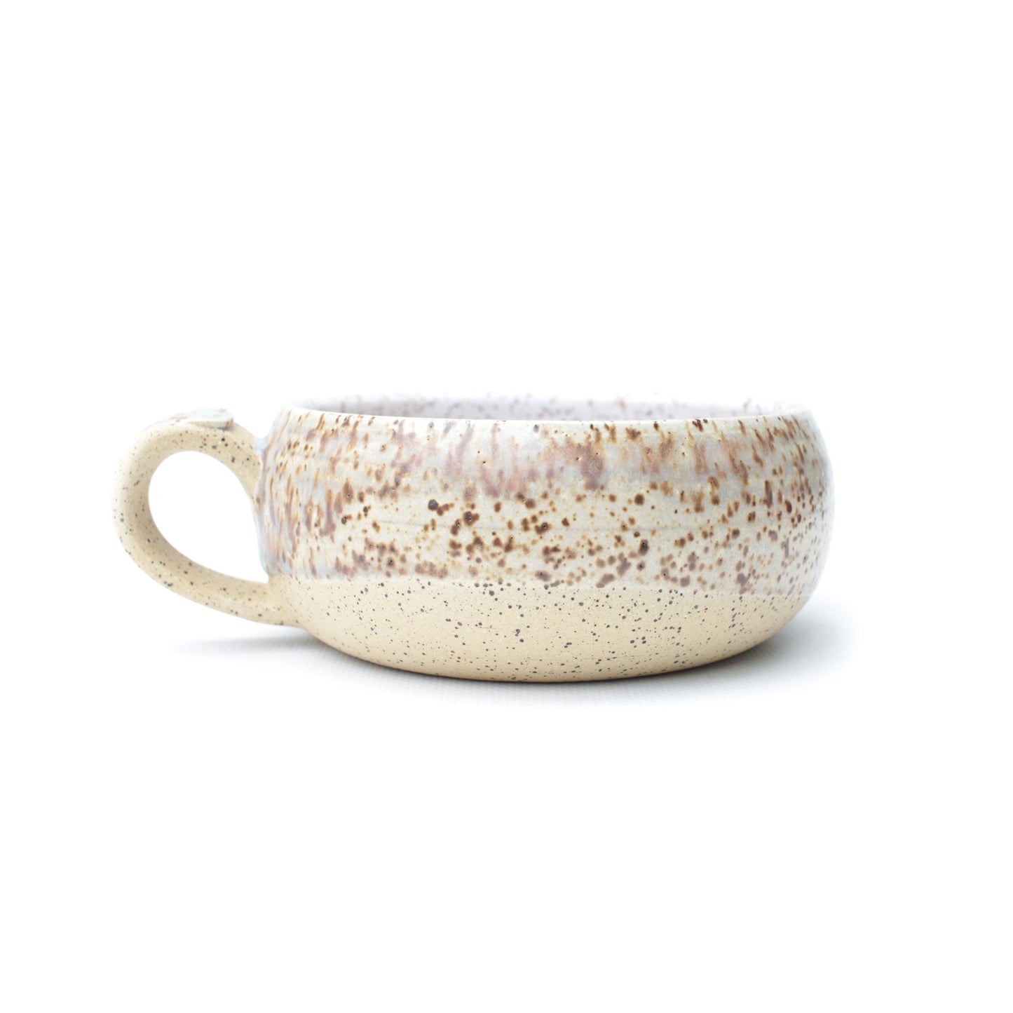 Crystal Cream Shallow Speckled Stoneware Mug