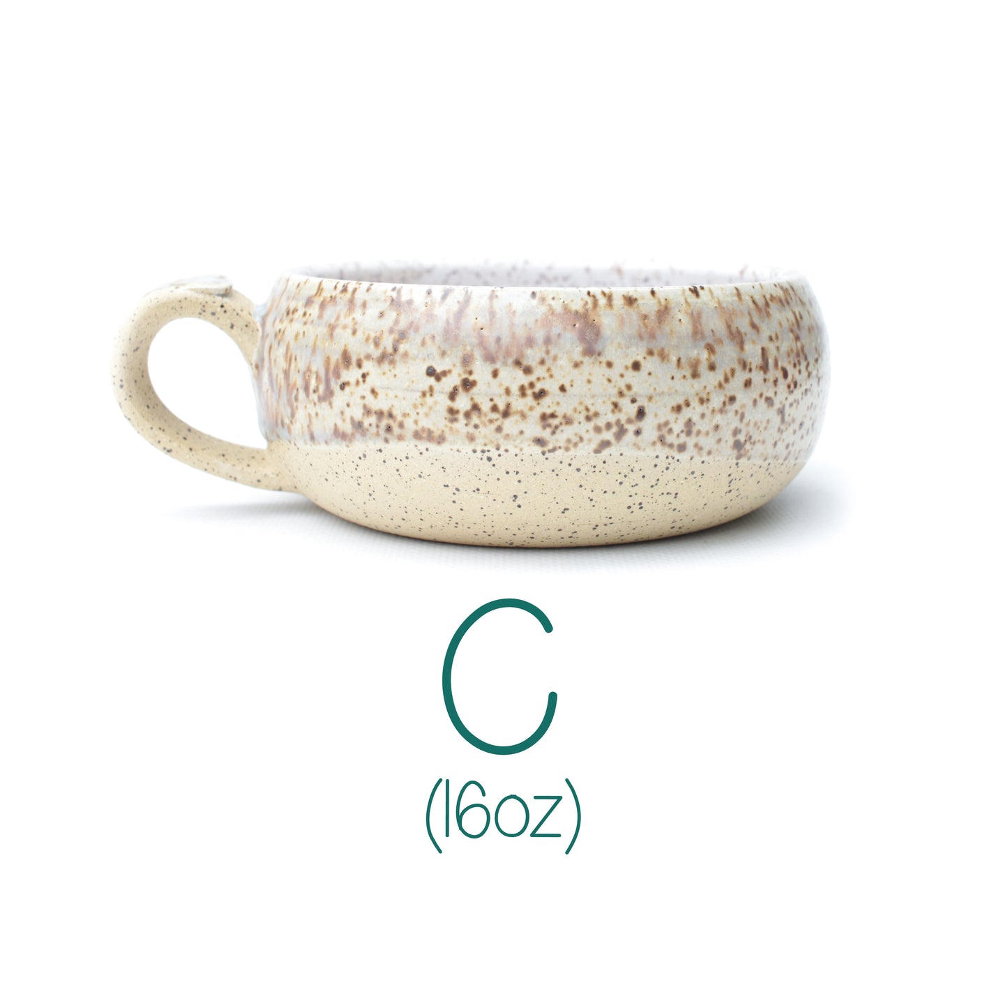 Crystal Cream Shallow Speckled Stoneware Mug