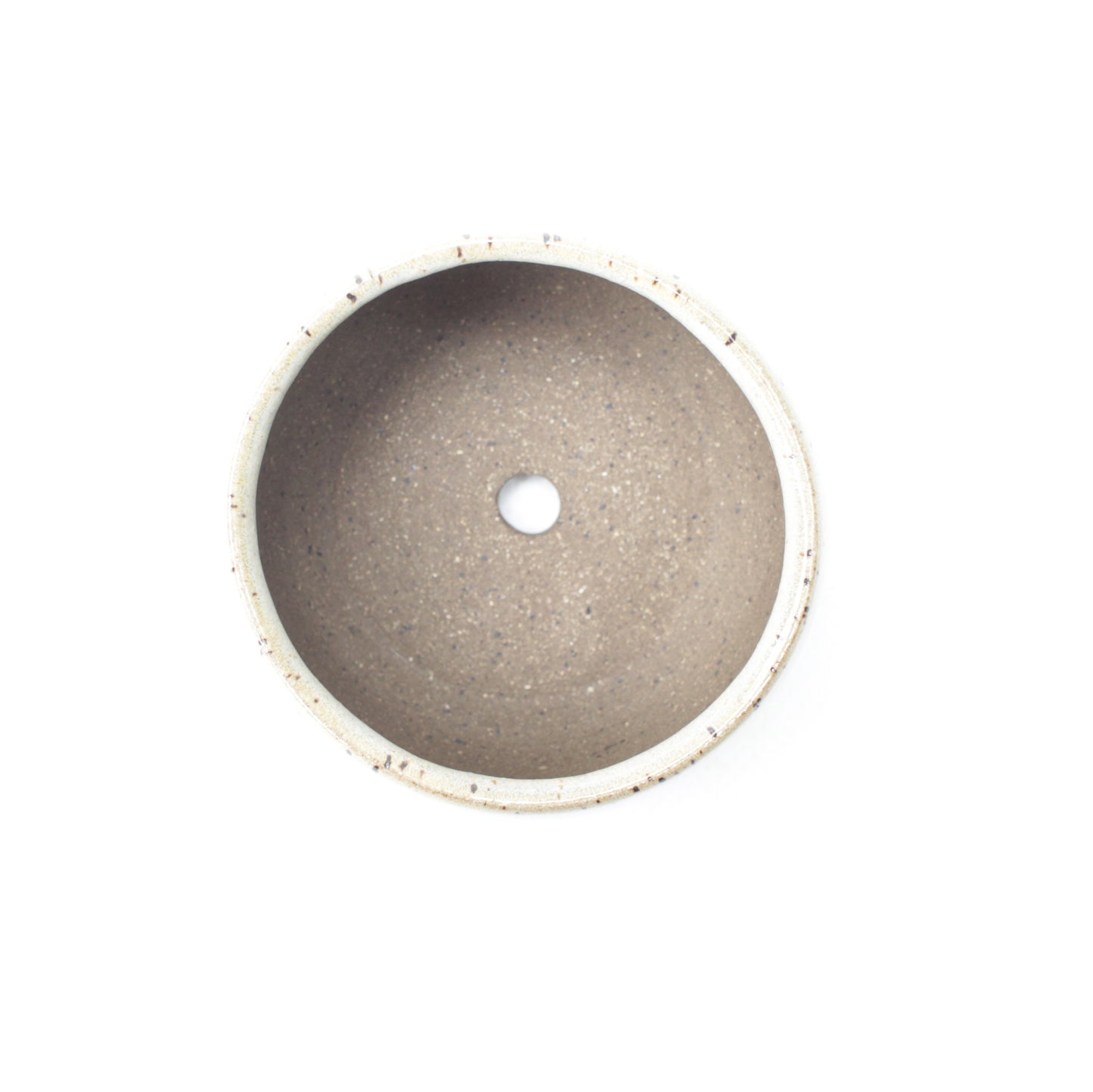 2.75" Pastel Brown Speckled Stoneware Planter Pot