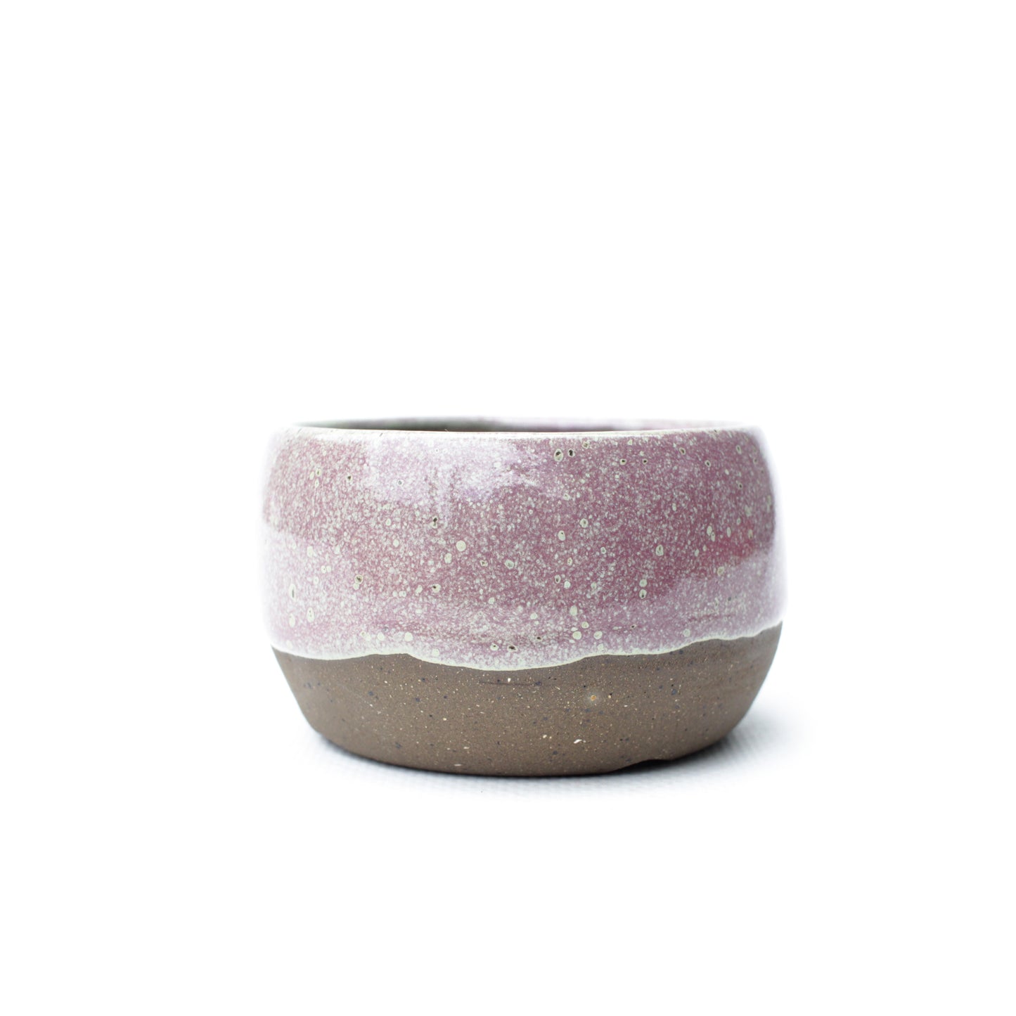 2.75" Violet Brown Speckled Stoneware Planter Pot