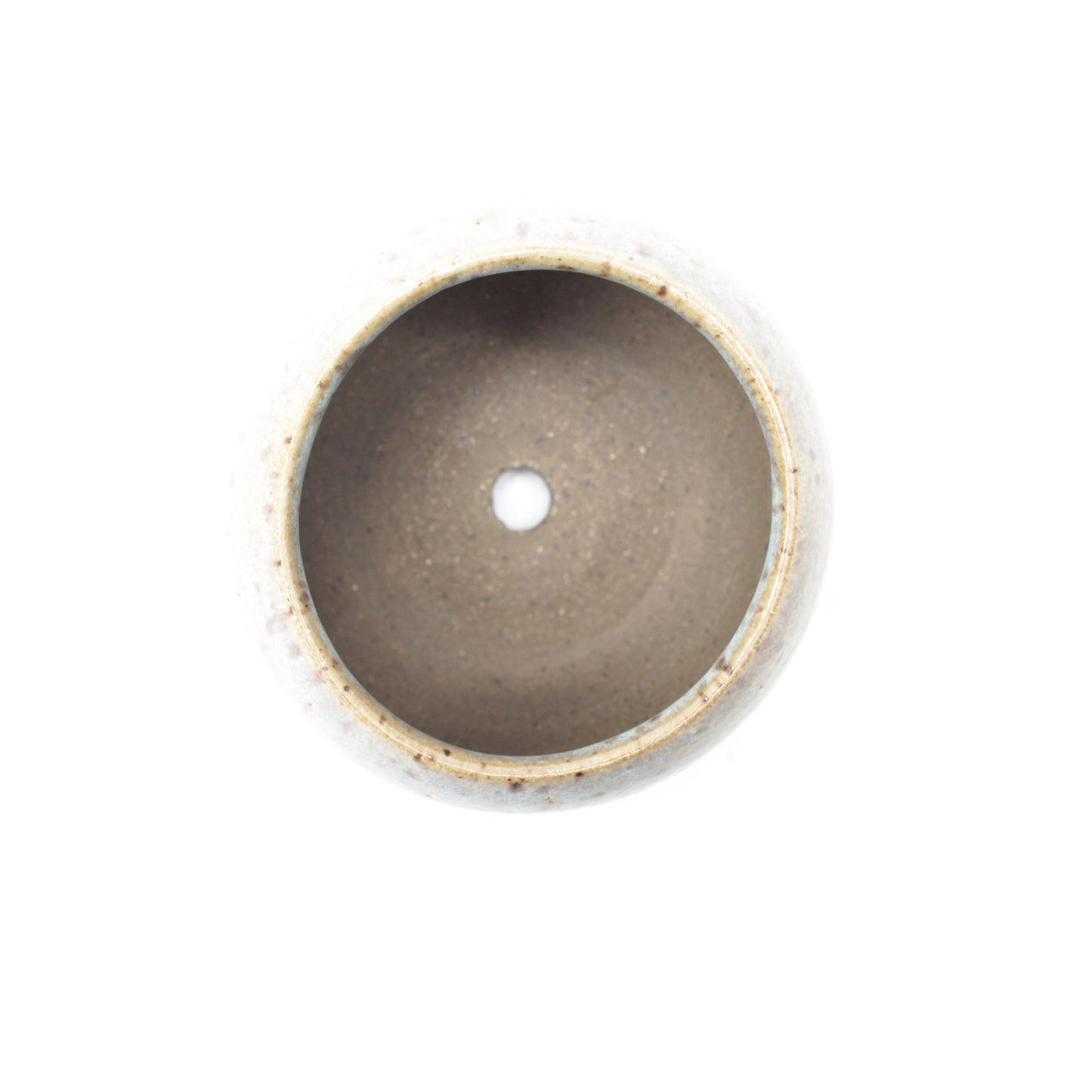 2.75" Brown Speckled Stoneware Planter Pot